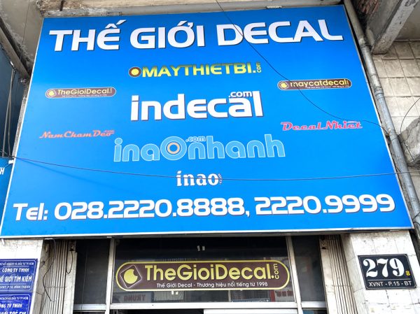 in decal bảng hiệu, hộp đèn gia công cho thợ quảng cáo giá rẻ, nhanh