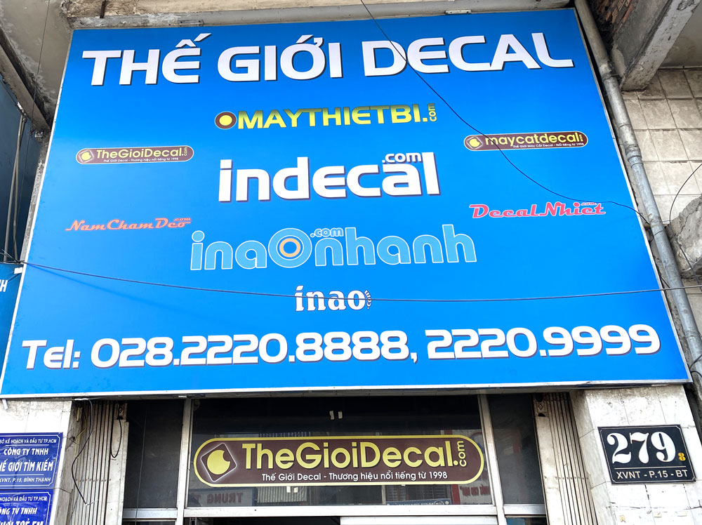 in decal làm bảng hiệu, hộp đèn