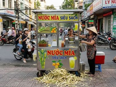 in decal dán xe bánh mì, xe nước mía, xe bán hàng lưu động giá rẻ