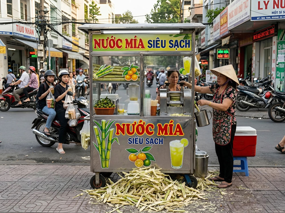 in decal dán xe nước mía