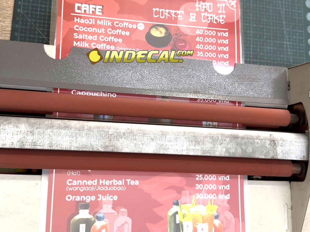 Menu giấy couche cán plastic chống nước