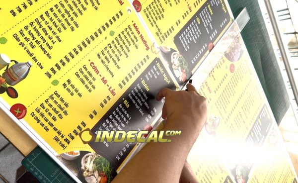 in menu, thực đơn nhà hàng, quán ăn, quán cafe lấy ngay, giá rẻ