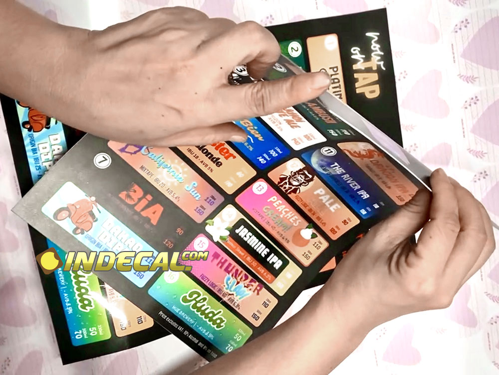 in menu chất liệu plastic cao cấp