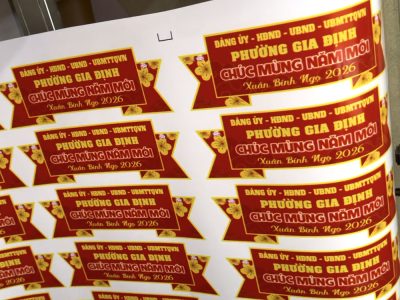 in tem nhãn dán giỏ quà, lẵng hoa chúc Tết, ngày lễ