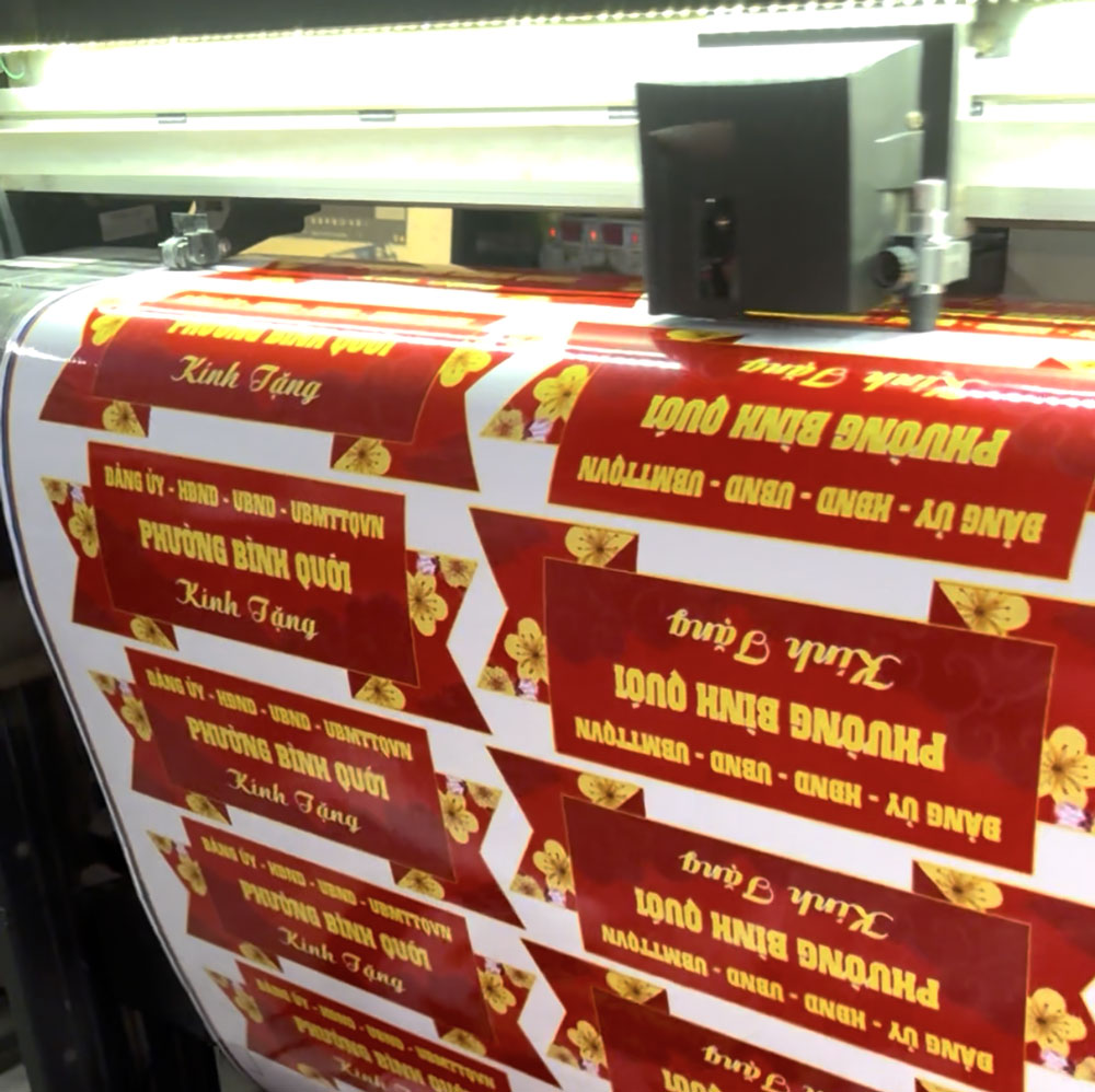 Ruy băng trang trọng dán giỏ quà, lẵng hoa ngày Tết, lễ