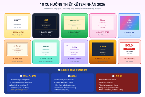Top 10 Thiết Kế Tem Nhãn Đẹp Nhất 2026: Xu Hướng & Inspiration