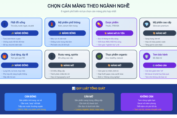 Cán Màng Bóng Vs Cán Màng Mờ: Chọn Loại Nào Cho Tem Decal?
